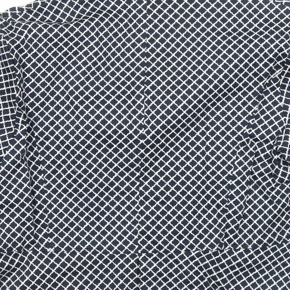 Epilogue Womens Blue Geometric Jacket Blazer Size 12 Button