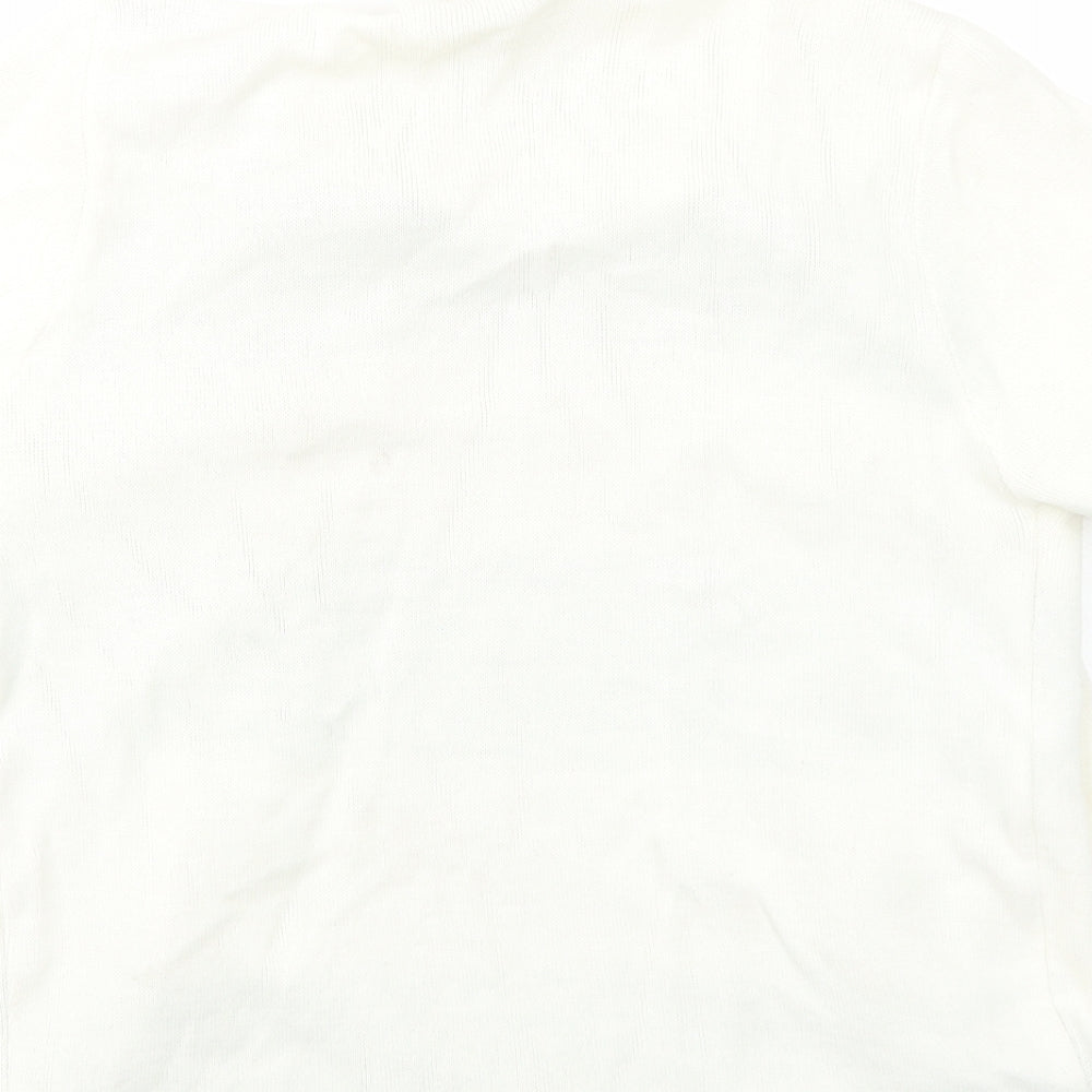 Lizzi Clarke Womens Ivory Round Neck Geometric Acrylic Cardigan Jumper Size S - Twin Set