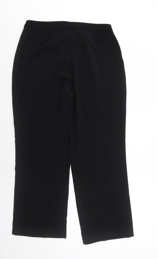 Womens UK Size 14 AMARANTO Regular Fit Black Trousers