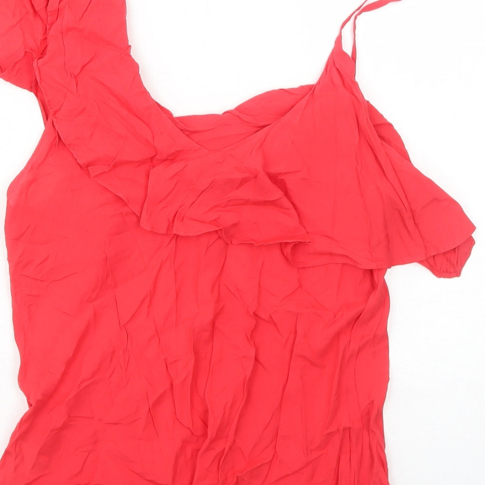 Womens UK Size 14 Warehouse Red Basic Tank