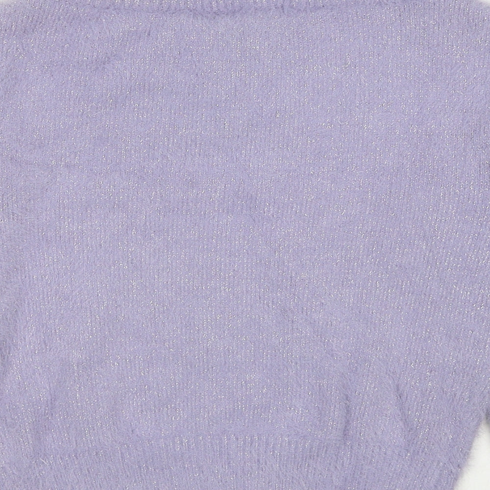 Magestic Legon Womens Purple V-Neck Polyester Pullover Jumper Size M