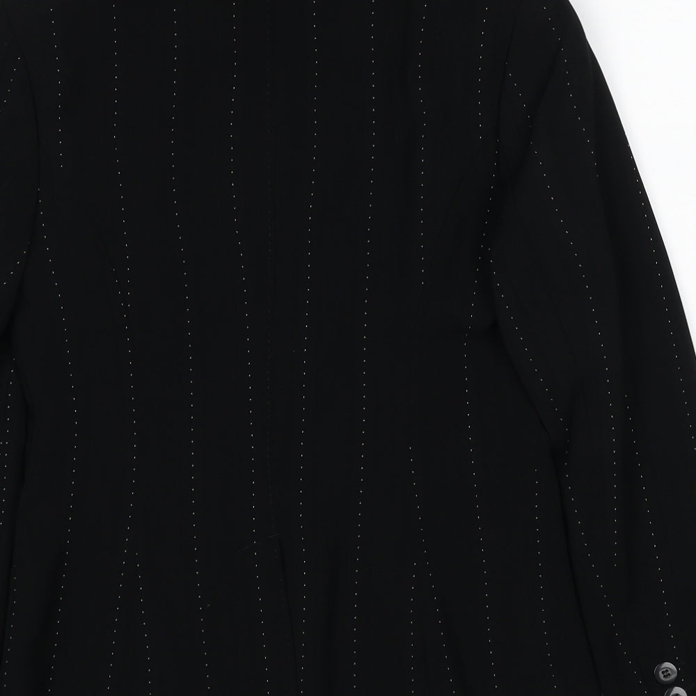 NEXT Womens Black Geometric Polyester Jacket Blazer Size 8