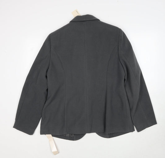 Capsule Womens Grey Polyester Jacket Blazer Size 14