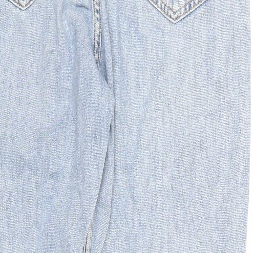 Topshop Womens Blue Cotton Straight Jeans Size 25 in L32 in Regular Zip