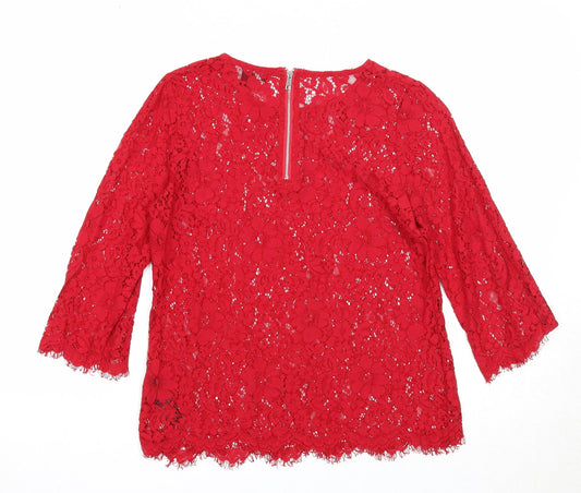 Womens UK Size 8 New Look Red Basic Blouse