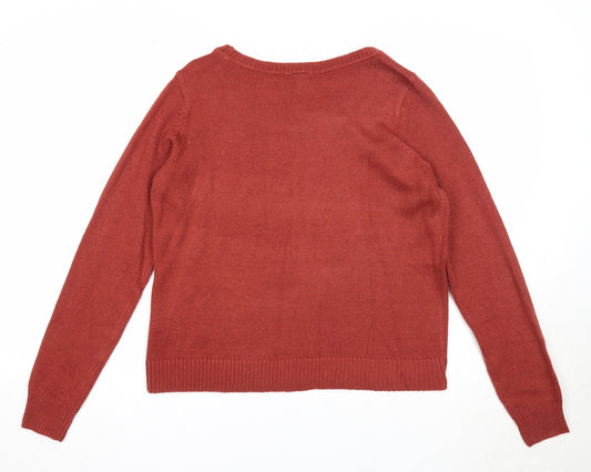 Womens UK Size L H&M Red Pullover Jumper