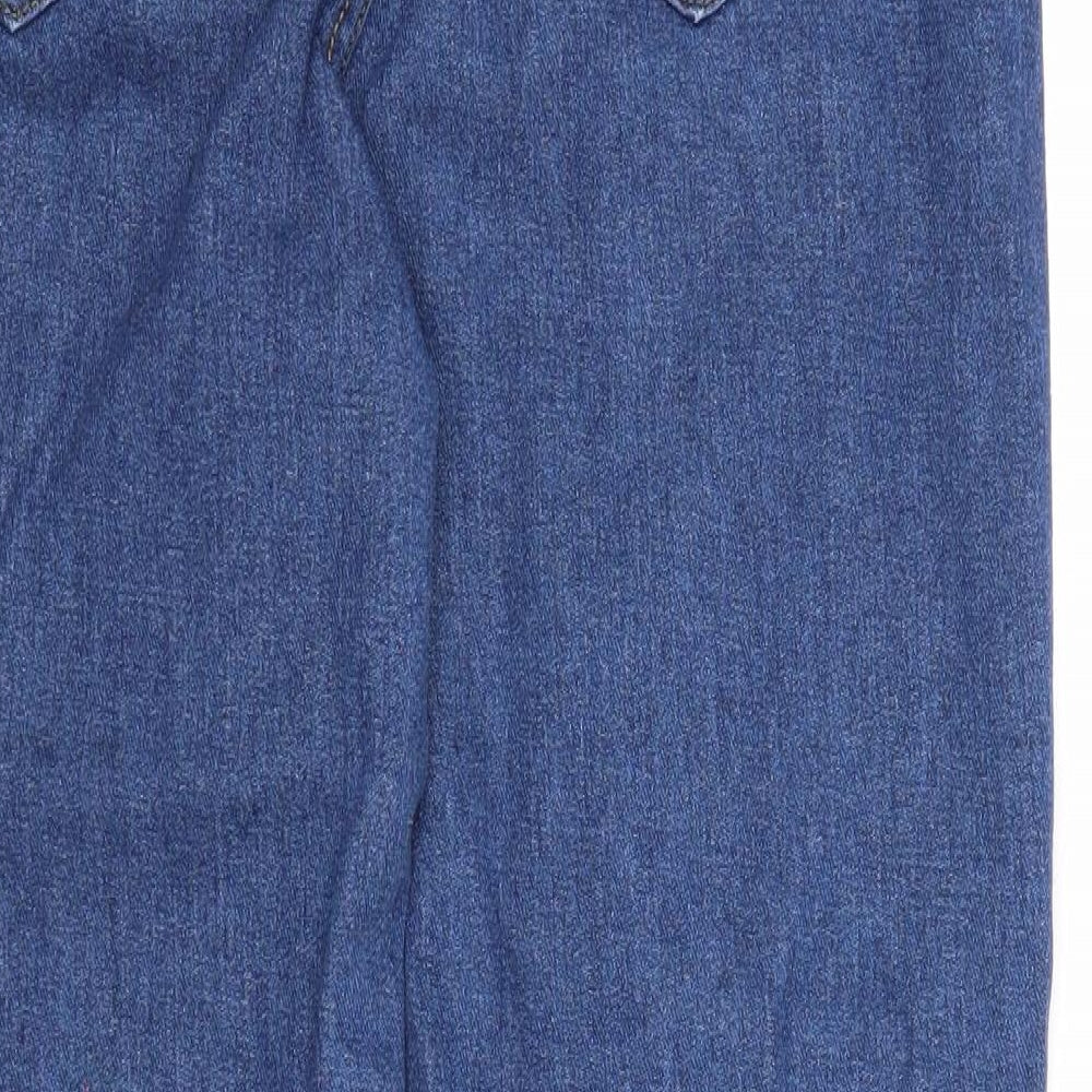 Boohoo Womens Blue Cotton Straight Jeans Size 10 Regular Zip