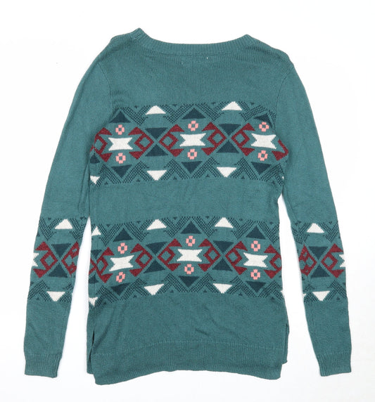 Womens UK Size S Hollister Green Pullover Jumper