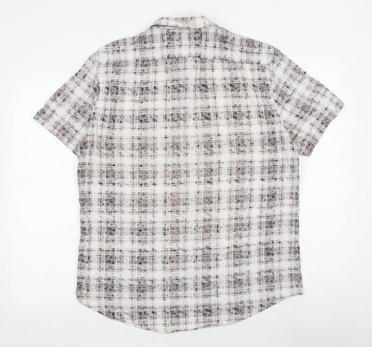 Mens UK Size L New Look Multicoloured Button-Up Short Sleeve Casual Shirt