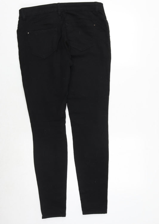 New Look Womens Black Cotton Skinny Jeans Size 10 Regular
