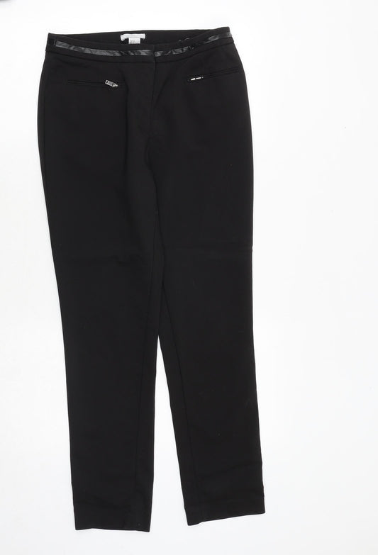 Womens UK Size 8 H&M Regular Fit Dress Pants Black Trousers
