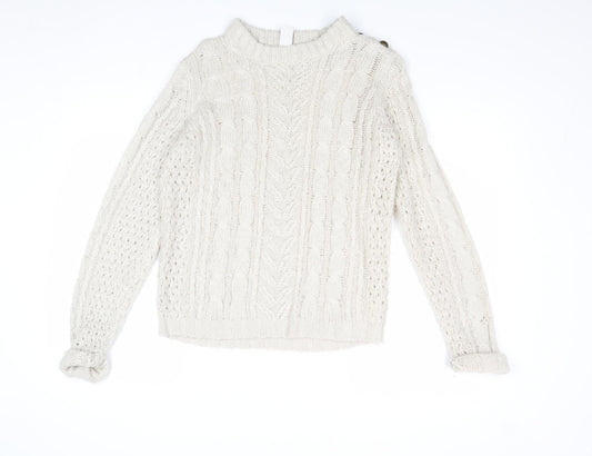 Womens UK Size M VILA Beige Pullover Jumper