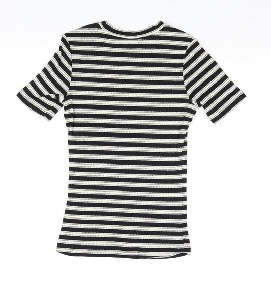 Womens UK Size XS H&M Black Basic T-Shirt