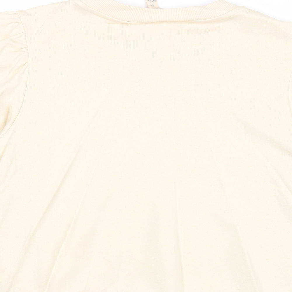 H&M Womens Beige Cotton Pullover Sweatshirt Size L Pullover