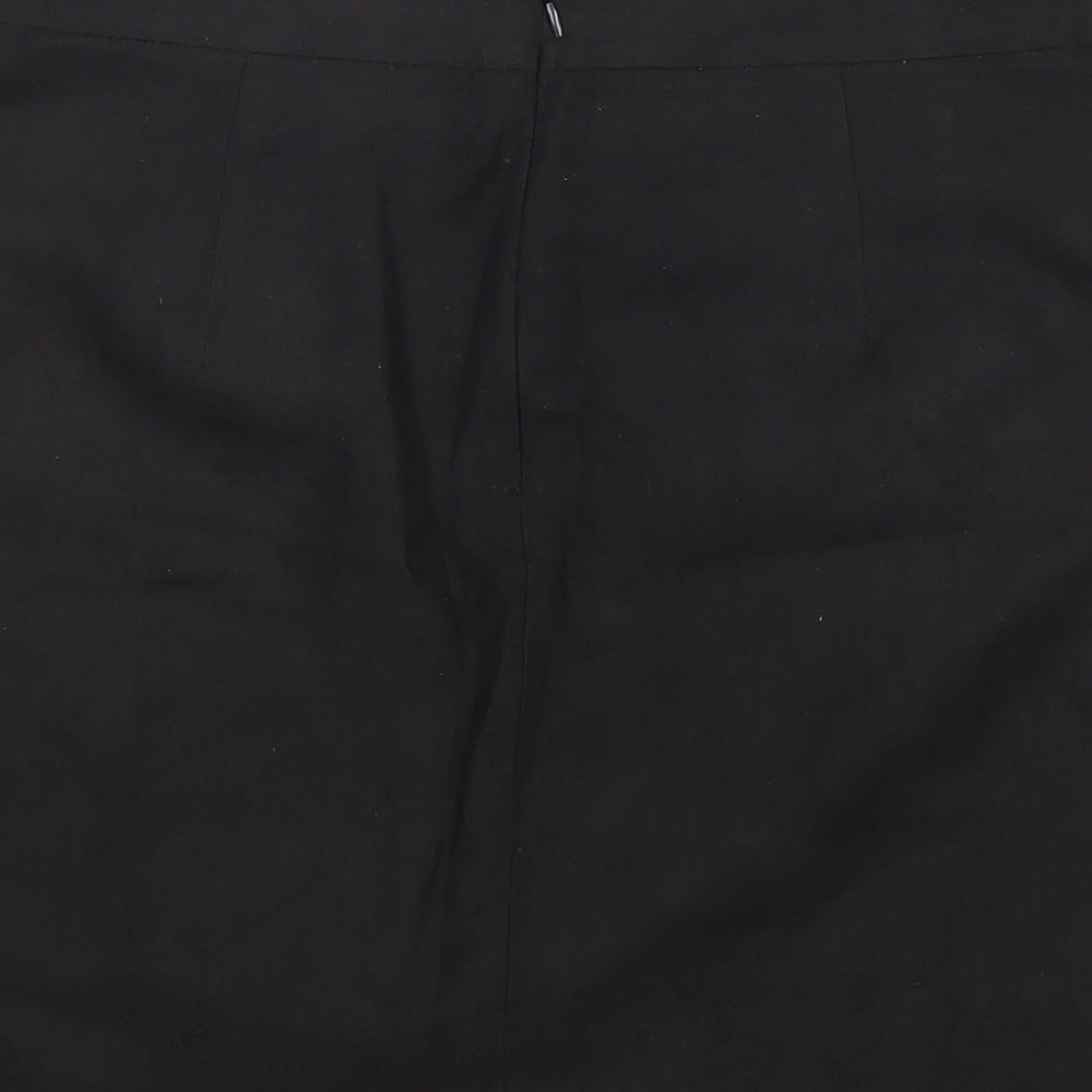 Boohoo Womens Black Polyester A-Line Skirt Size 8 Zip
