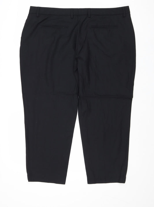 Autograph Womens Black Polyester Chino Trousers Size M Regular Zip
