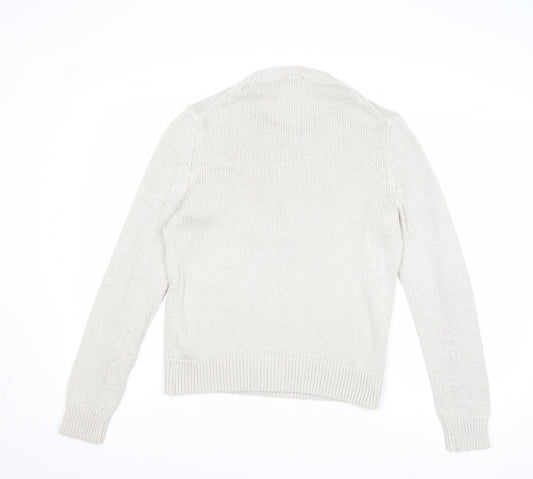Gap Womens Beige Round Neck Polyamide Pullover Jumper Size M