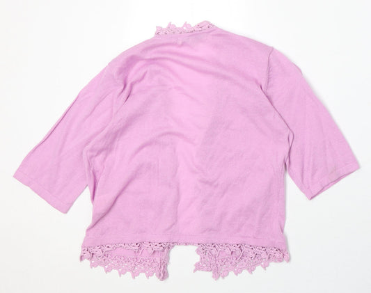 Womens UK Size 12 Peacocks Purple Cardigan Jumper