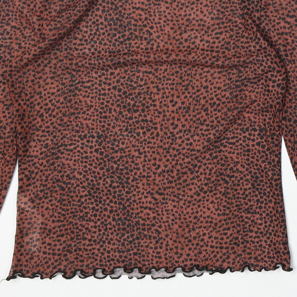 Womens UK Size 8 New Look Brown Basic T-Shirt
