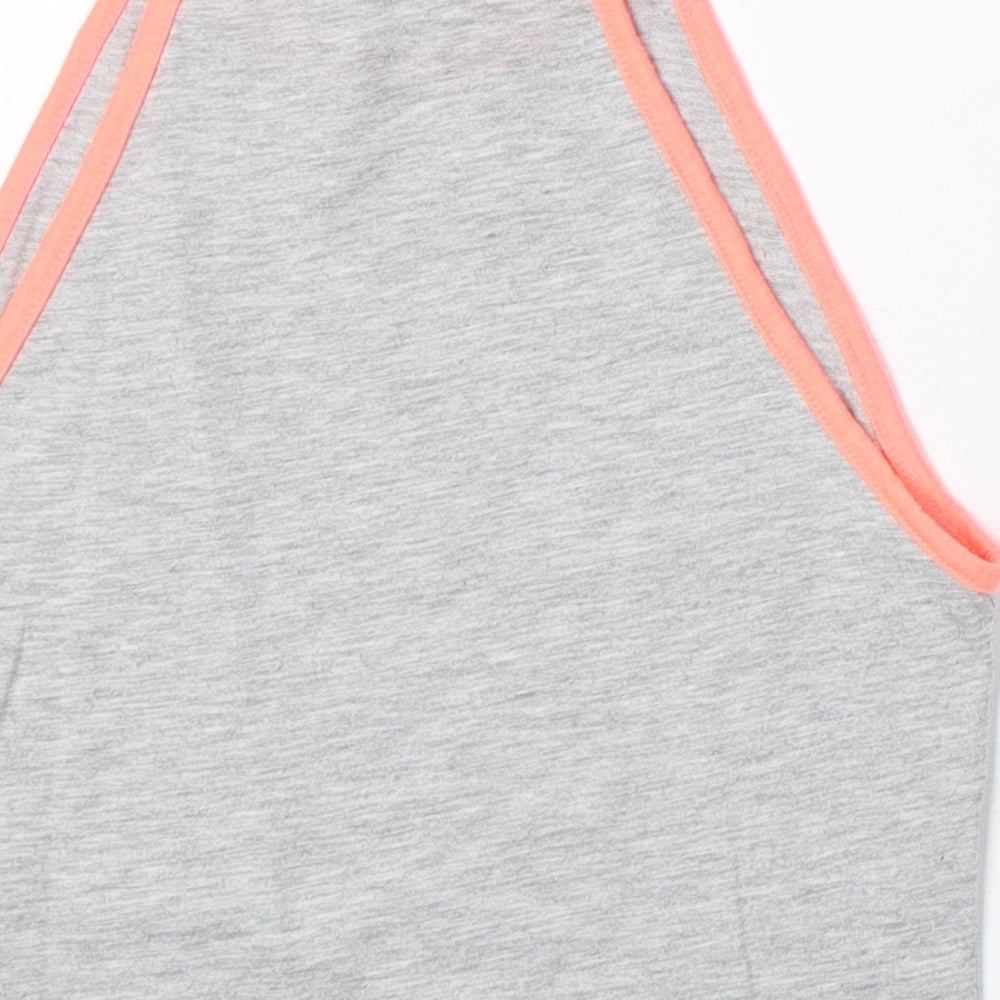 New Look Girls Grey Polyester Pullover Tank Size 10-11 Years Round Neck Pullover - Squad
