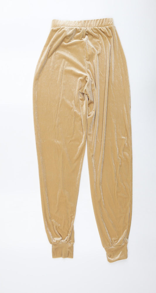 New Look Womens Beige Polyester Trousers Size 6 L30 in Regular