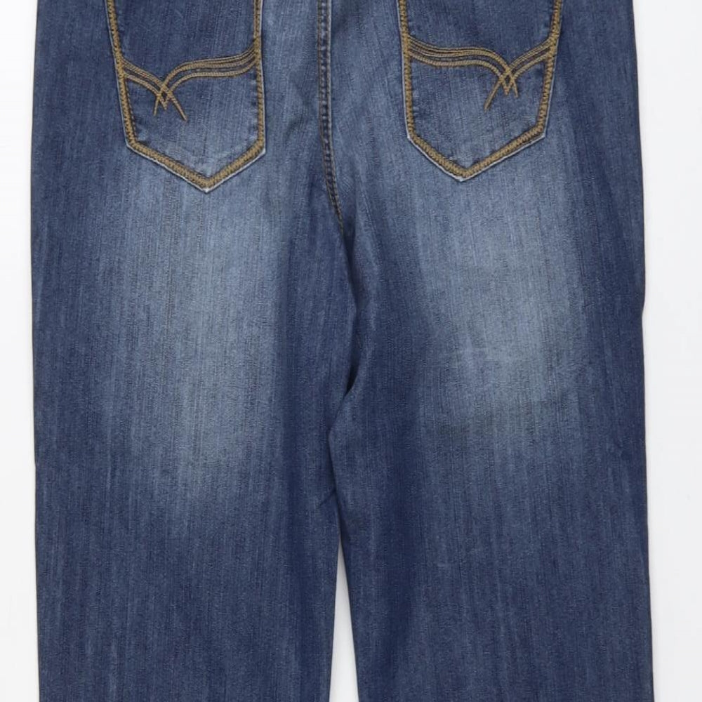 Authentic Denim Womens Blue Cotton Straight Jeans Size 10 L23 in Regular Button