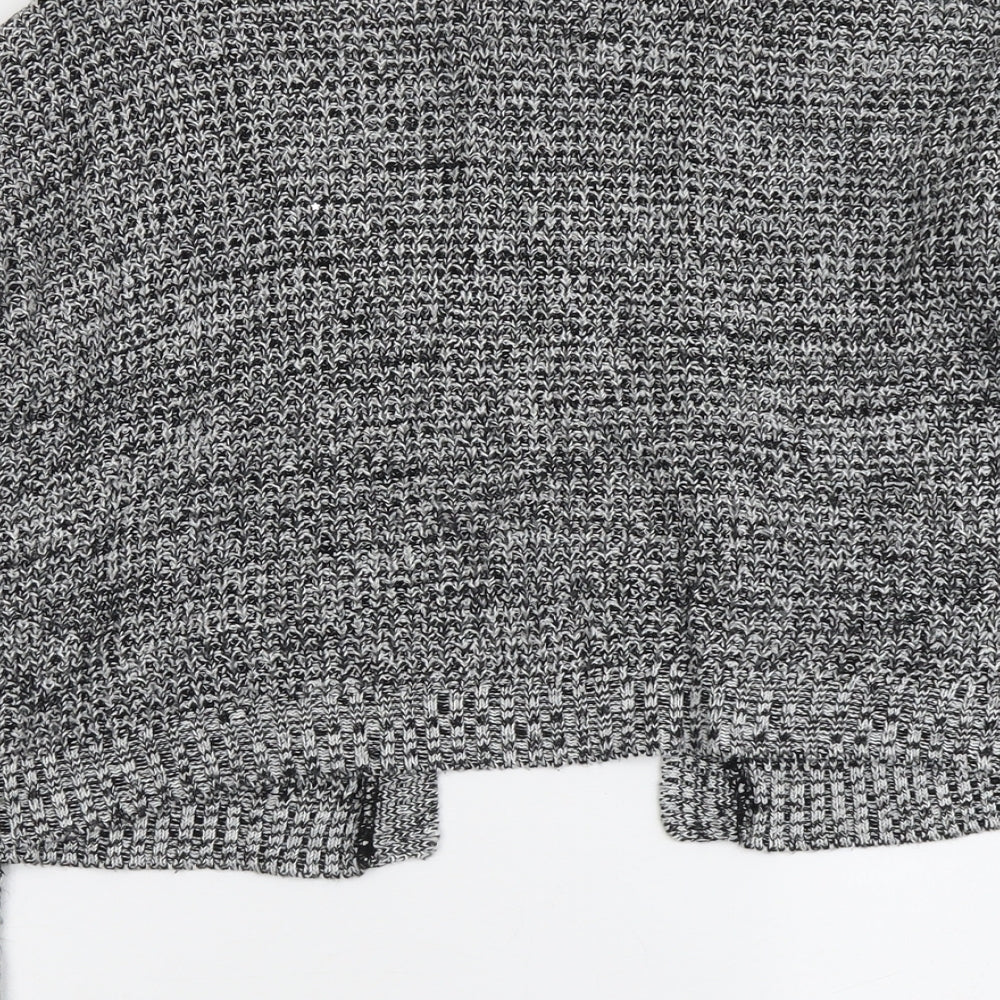 Boohoo Womens Grey V-Neck Acrylic Cardigan Jumper Size M