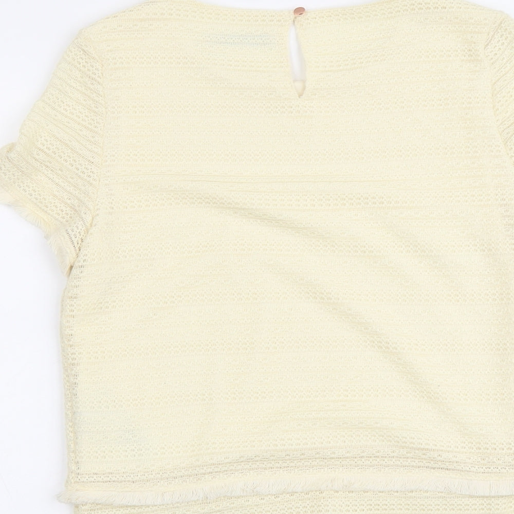 Womens UK Size 10 Marks and Spencer Ivory Basic T-Shirt