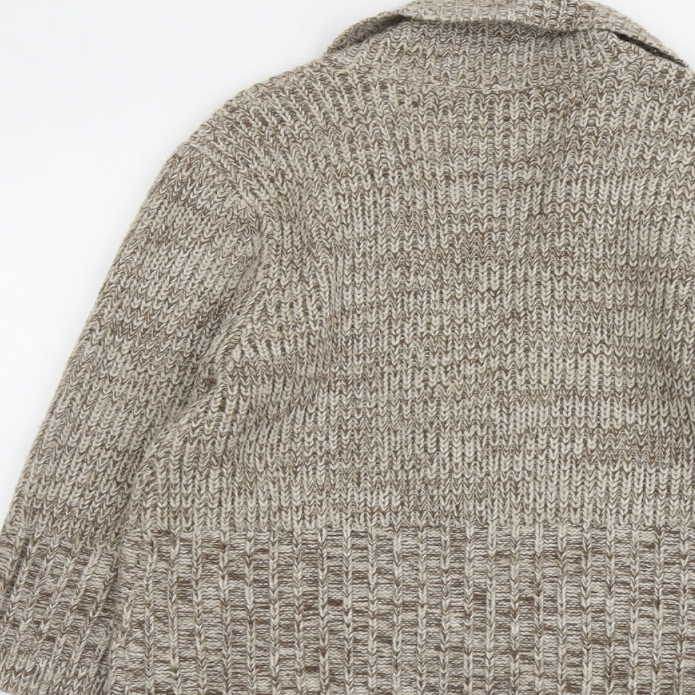 Womens UK Size 14 Casual Club Beige Cardigan Jumper