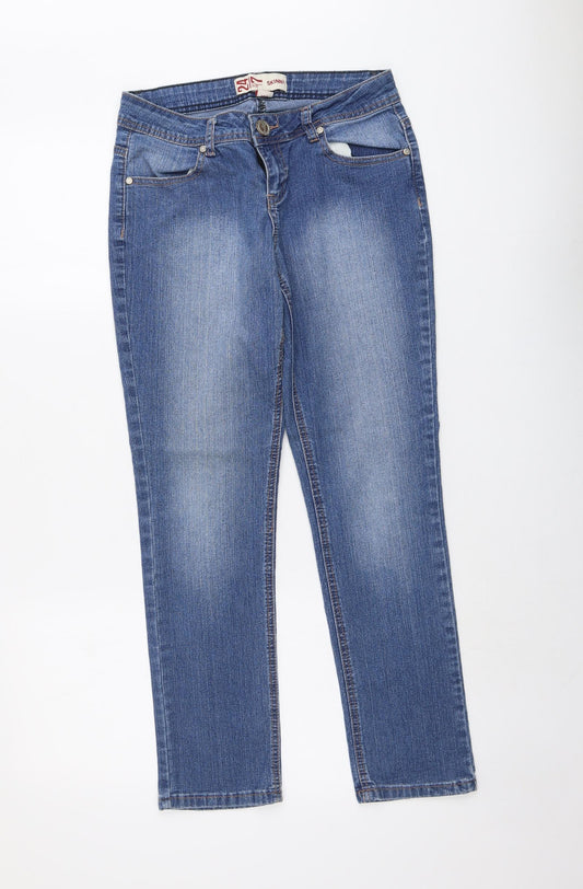 Womens UK Size 10 Authentic Denim Regular Fit Skinny Blue Jeans