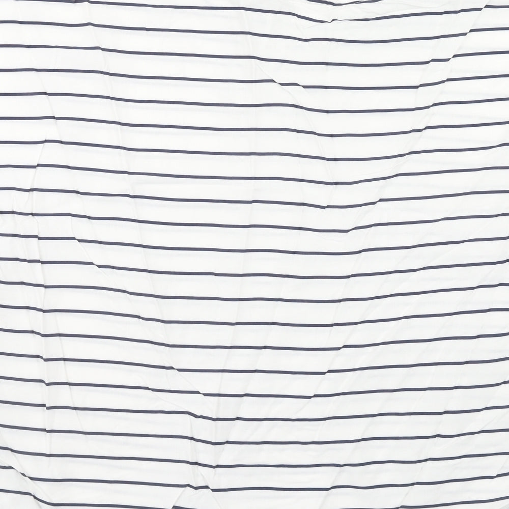 Esprit Womens White Striped Viscose Basic Blouse Size M Round Neck