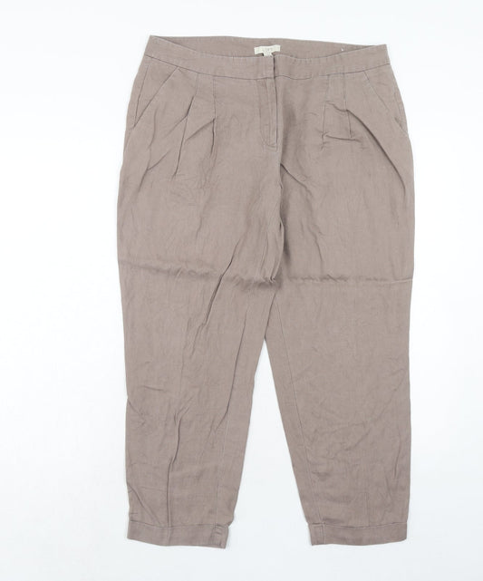 Womens UK Size 34 in LOFT Regular Fit Chino Brown Trousers