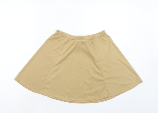 Passion Womens Yellow Polyester Skater Skirt Size 10