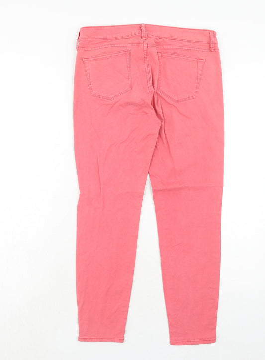 Uniqlo Womens Pink Cotton Skinny Jeans Size 28 in Regular Zip