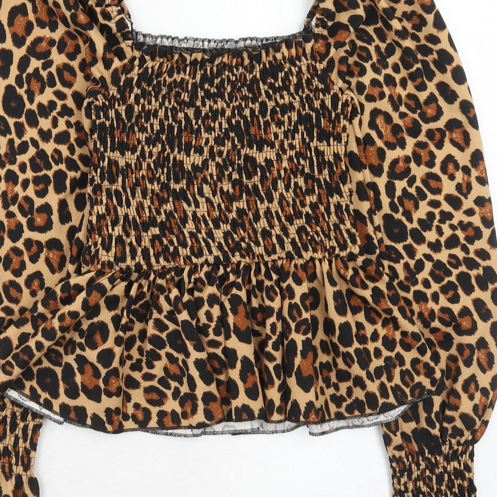 Womens UK Size 8 New Look Brown Basic Blouse