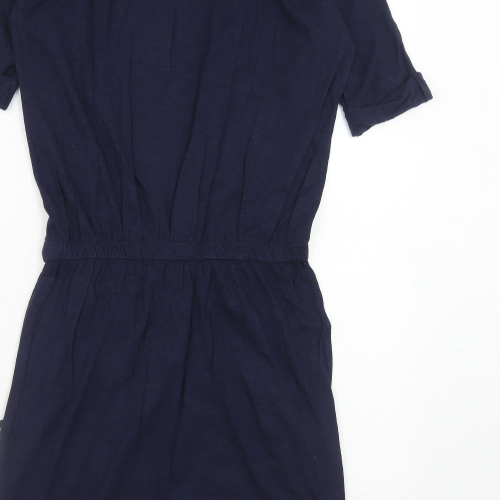 SWELL Womens Blue Cotton T-Shirt Dress Size XS Round Neck Pullover