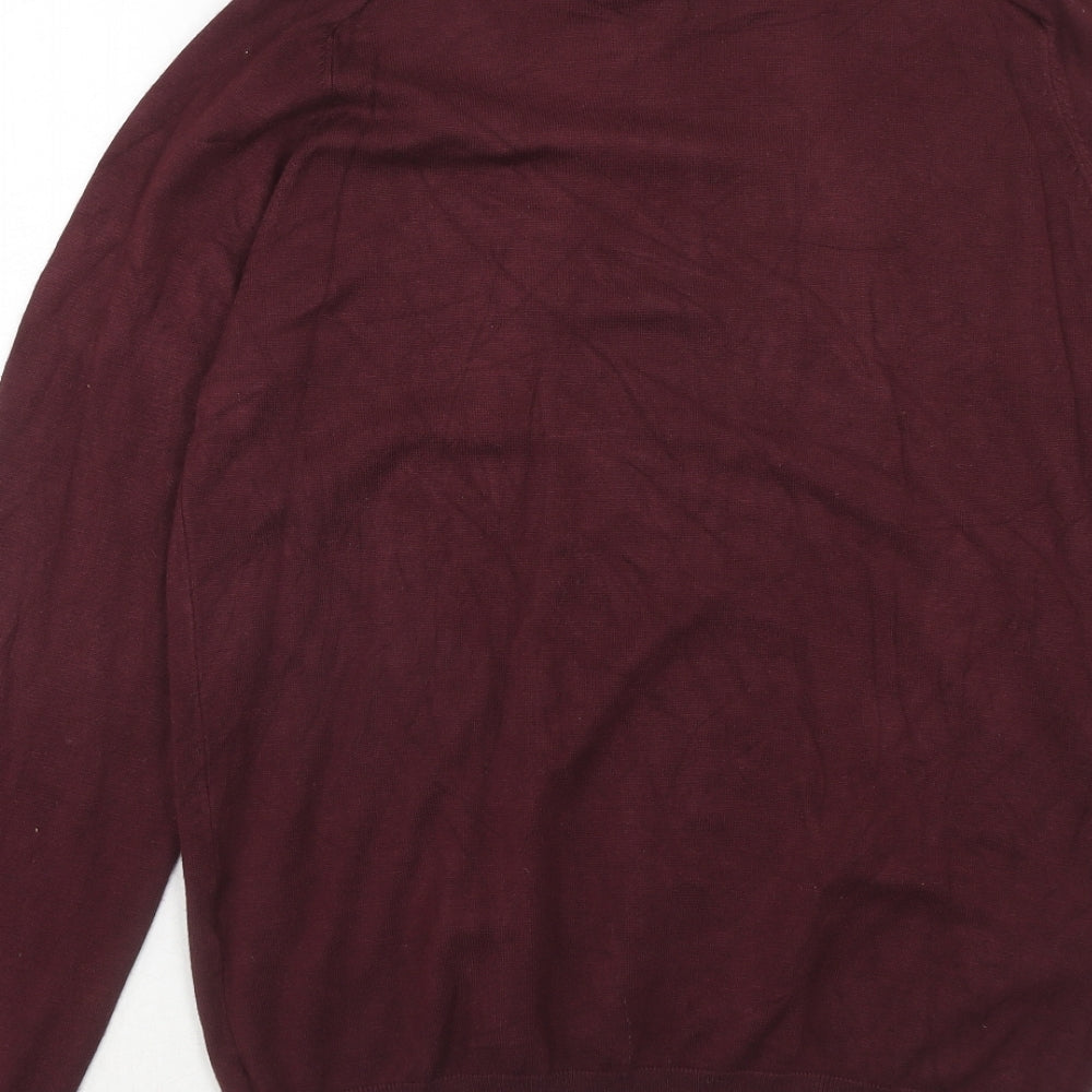 River Island Mens Purple Crew Neck Viscose Pullover Jumper Size M Long Sleeve