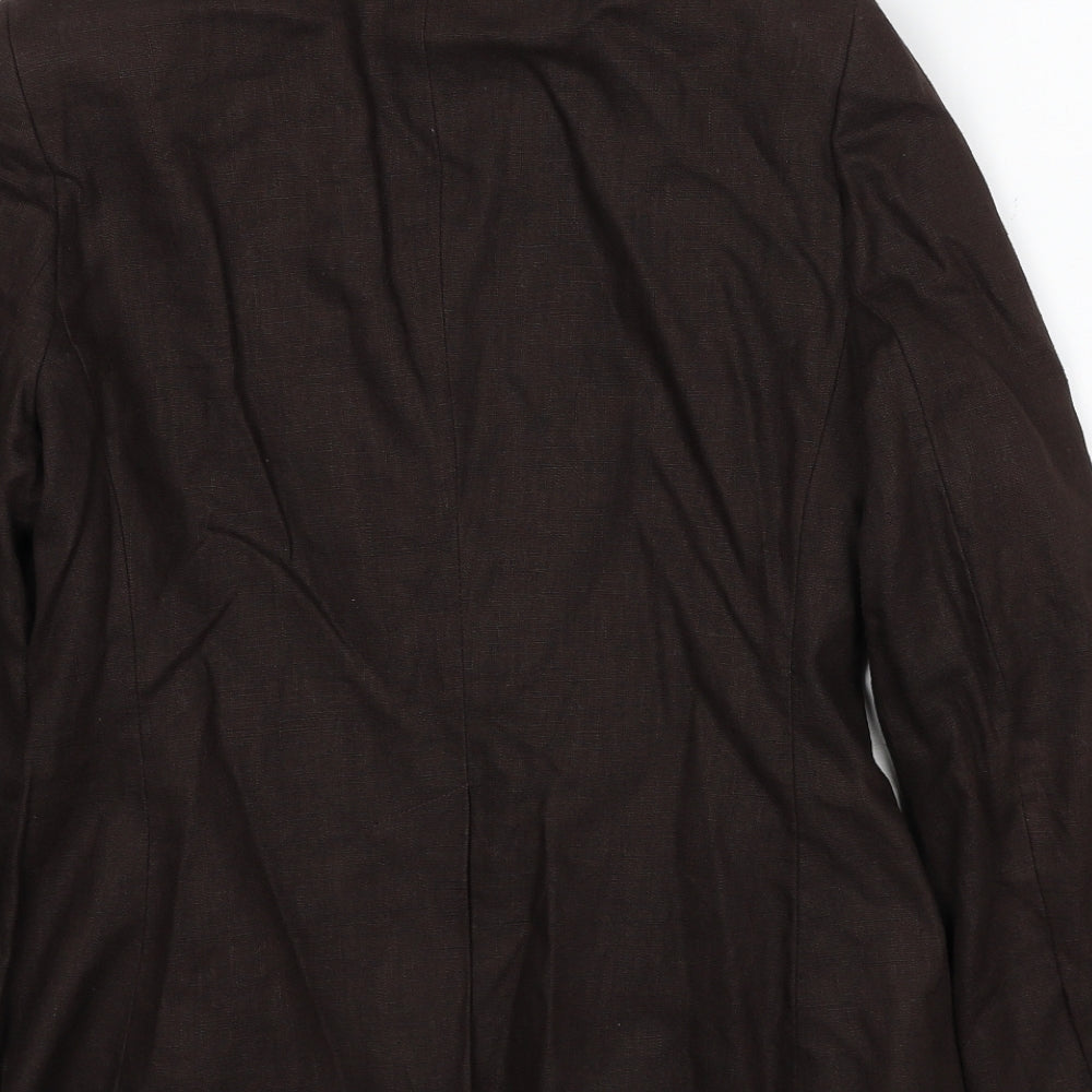 E-vie Womens Brown Jacket Blazer Size 12 Button