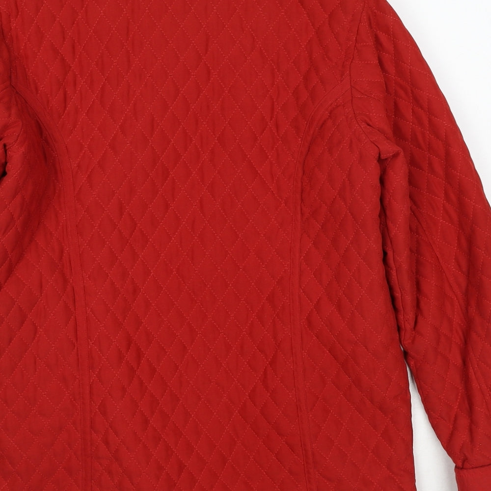 Womens UK Size M Jumper Red Quilted Coat