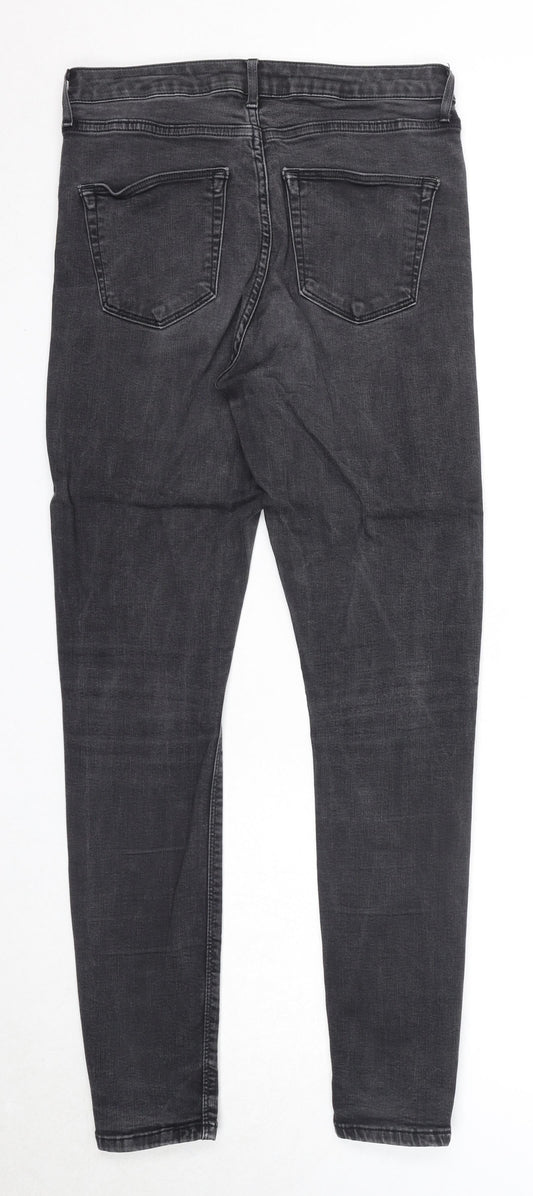 Topshop Womens Black Cotton Skinny Jeans Size 30 in L32 in Regular Zip