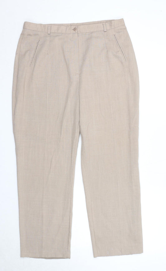 Womens UK Size 18 Berkertex Regular Fit Carrot Beige Trousers