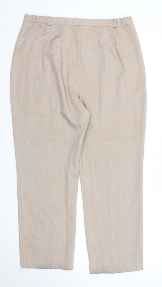 Womens UK Size 18 Berkertex Regular Fit Carrot Beige Trousers
