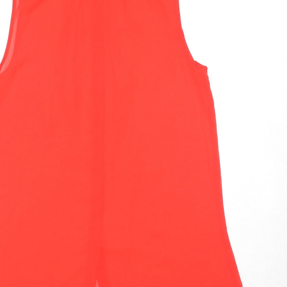 Womens UK Size 10 H&M Red Basic Button-Up