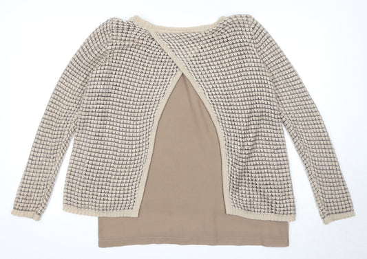 Womens UK Size M Fransa Beige Pullover Jumper