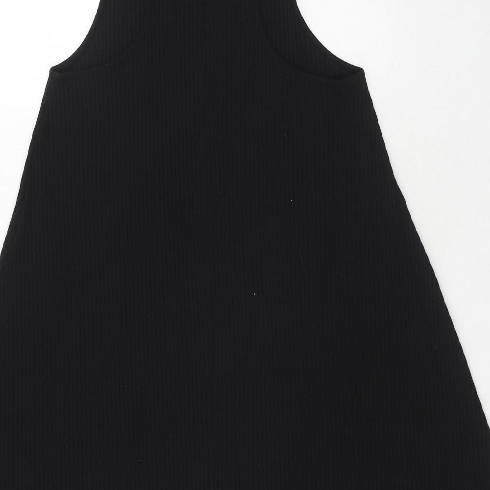 FOREVER 21 Womens Black Polyester Trapeze & Swing Size S Round Neck Pullover