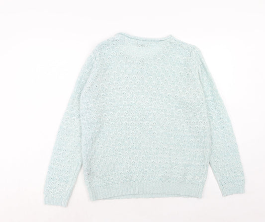 Womens UK Size 14 M&Co Blue Pullover Jumper
