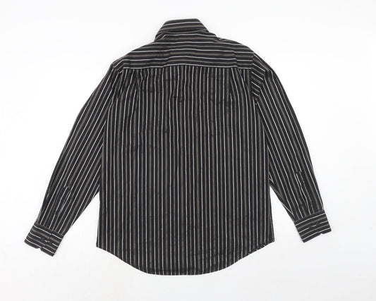 Mens UK Size 15.5 NEXT Black Button-Up Long Sleeve Casual Shirt