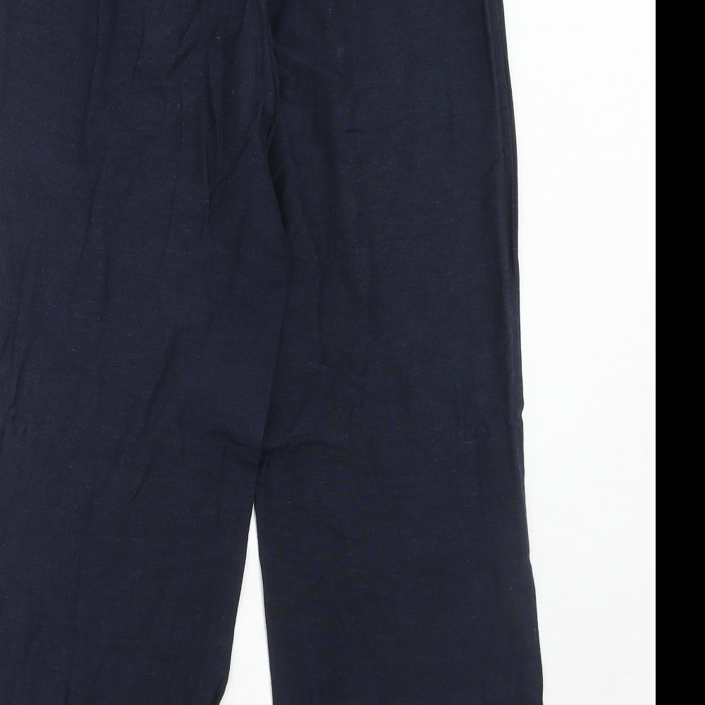 Joanna Hope Womens Blue Viscose Trousers Size 12 Regular Hook & Eye
