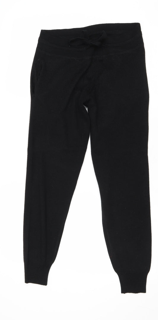 Womens UK Size XS Boohoo Regular Fit Jogger Black Trousers