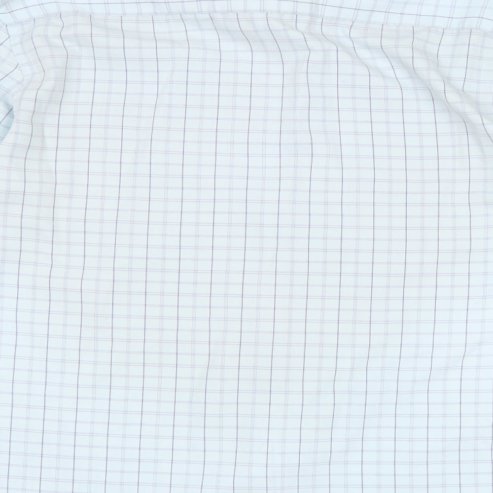 Avenue Mens Blue Check Cotton Button-Up Size M Collared Button